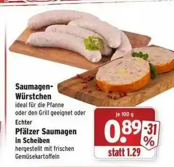 Wasgau Saumagen-würstchen Oder Echter Pfälzer Saumagen In Scheiben Angebot