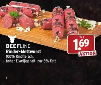 Wasgau Beefline Rinder-mettwurst Angebot