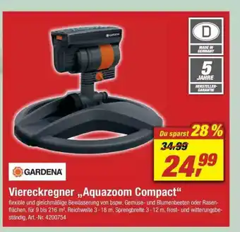 toom Baumarkt Viereckregner „aquazoom Compact” Gardena Angebot