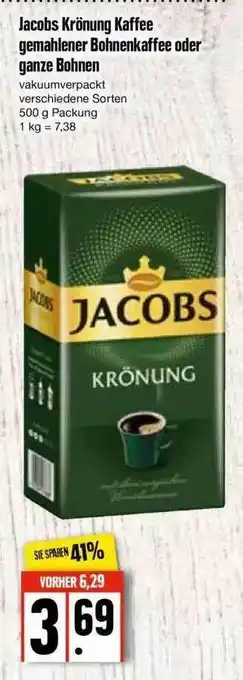 Edeka Jacobs Krönung Kaffee Gemahlener Bohnenkaffee Oder Ganze Bohnen Angebot