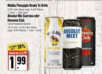 Edeka Malibu Pineapple Ready To Drink Oder Absolut Mix Guarana Oder Havana Club Angebot