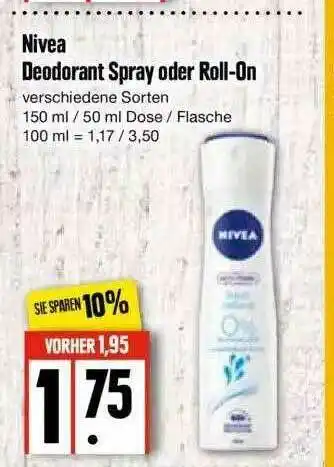 Edeka Nivea Deodorant Spray Oder Roll-on Angebot