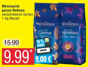 Marktkauf Mövenpick ganze Bohnen 1 kg Beutel Angebot