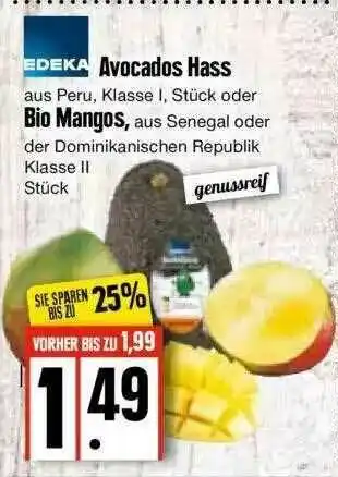 Edeka Edeka Avocados Hass Oder Bio Mangos Angebot