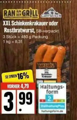 Edeka Gutfleisch Xxl Schinkenkrakauer Oder Rostbratwurst Angebot