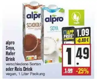 Edeka Alpro Soya, Hafer Drink Angebot