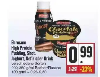 Edeka Ehrmann High Protein Pudding, Shot Joghurt, Kefir Oder Drink Angebot