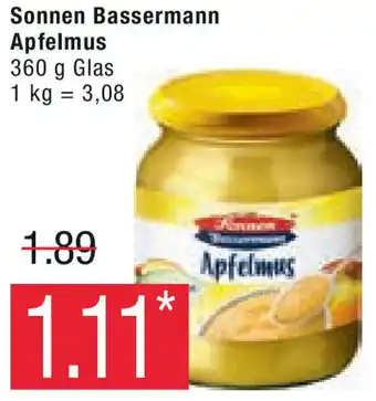 Marktkauf Sonnen Bassermann Apfelmus 360 g Glas Angebot