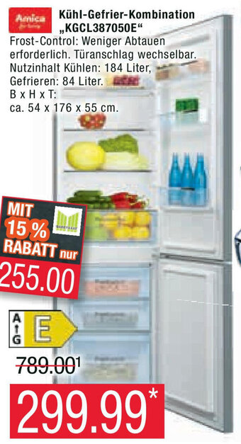 Marktkauf Amica Kühl Gefrier Kombination KGCL387050E Angebot