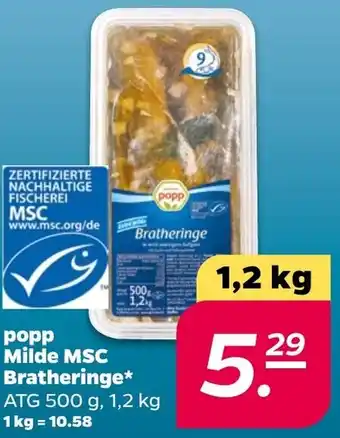 NETTO Popp Milde MSC Bratheringe 1,2 kg Angebot