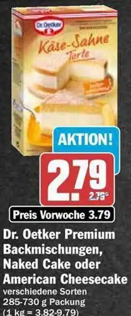 Hit Dr. oetker premium backmischungen, naked cake oder american cheesecake Angebot