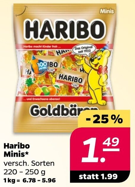 Haribo Normal Haribo Minis 220-250 g Angebot bei NETTO