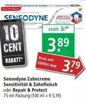 Marktkauf Sensodyne Zahncreme Sensitivität & Zahnfleisch Oder Repair & Protect Angebot