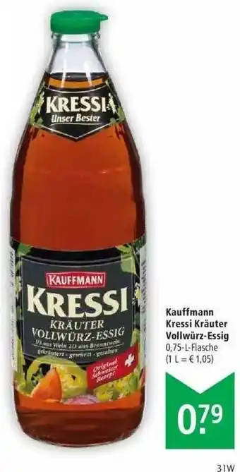 Marktkauf Kauffmann Kressi Kräuter Vollwürz-essig Angebot