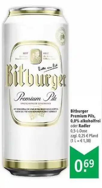 Marktkauf Bitburger Premium Pils 0.0% Alkoholfrei Oder Radler Angebot