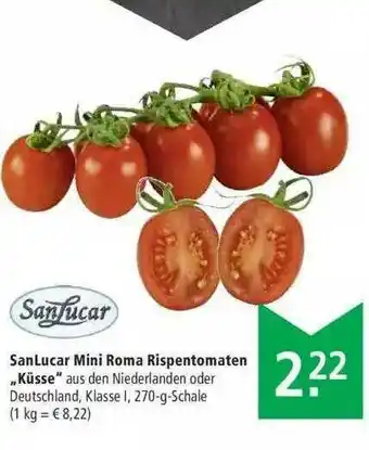 Marktkauf Sanlucar Mini Roma Rispentomaten „küsse” Angebot