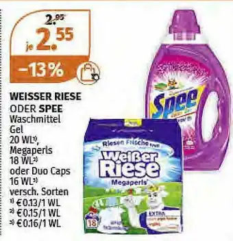 Müller Weisser Riese Oder Spee Waschmittel Gel Oder Duo Caps Angebot