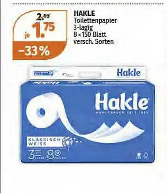 Müller Hakle Toilettenpapier 3-lagig Angebot