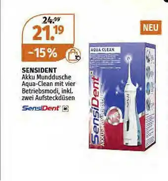 Müller Sensident Akku Munddusche Aqua-clean Mit Vier Betriebsmodi Angebot