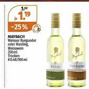 Müller Maybach Weiser Burgunder Oder Riesling Weisswein Angebot