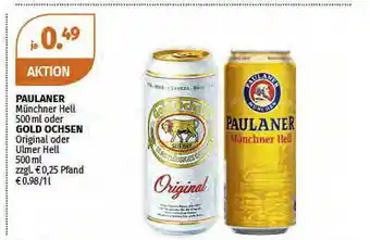 Müller Paulaner Münchner Hell Oder Gold Ochsen Original Oder Ulmer Hell Angebot