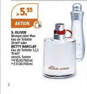 Müller S. Olive Woman Oder Man Eaut De Toilette Oder Betty Barclay Eau De Toilette Angebot