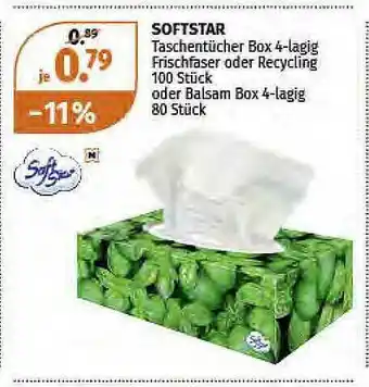 Müller Softstar Taschentücher Box 4-lgig Frischfaser Oder Recycling Oder Balsam Box 4-lagig Angebot