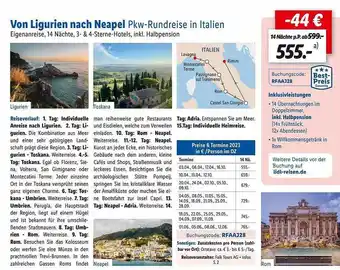 Lidl Reisen Von ligurien nach neapel pkw-rundreise in italien Angebot