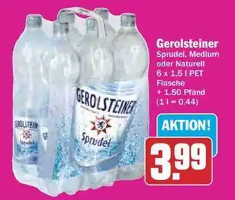 Hit Gerolsteiner sprudel, medium oder naturell Angebot