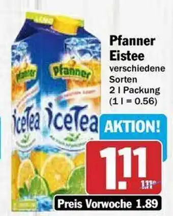 Hit Pfanner eistee Angebot