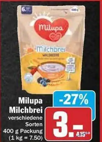 Hit Milupa milchbrei Angebot