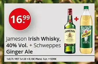 Sagasser Jameson irish whisky + schweppes ginger ale Angebot