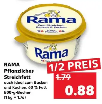 Kaufland Rama Pflanzliches Streichfett 500g Becher Angebot