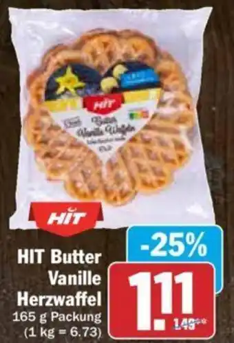 Hit Hit Butter Vanille Herzwaffel 165 g Packung Angebot