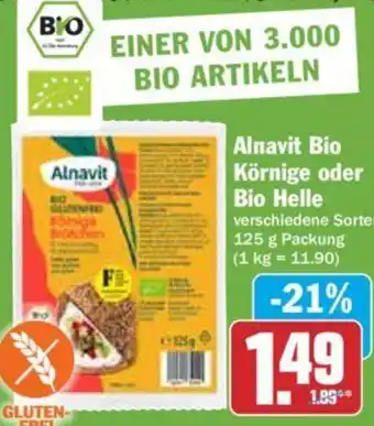 Hit Alnavit Bio Körnige oder Bio Helle 125 g Packung Angebot