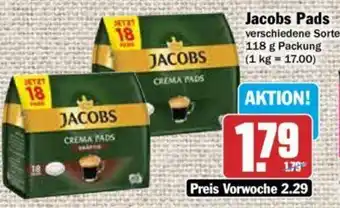 Hit Jacobs Pads 118 g Packung Angebot