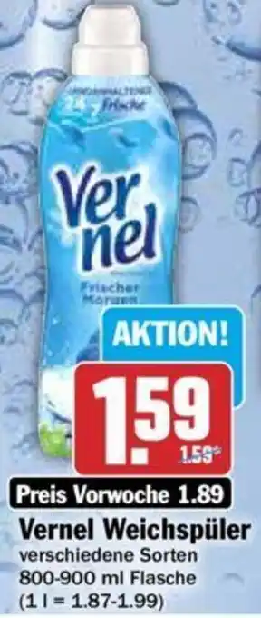 Hit Vernel Weichspüler 800-900 ml Flasche Angebot