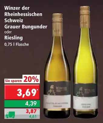 L. STROETMANN GROSSMARKT Winzer der Rheinhessischen Schweiz Grauer Bungunder oder Riesling 0,75L Angebot