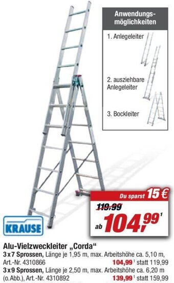 toom Baumarkt Krause Alu Vielzweckleiter ,,Corda" Angebot