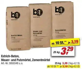 toom Baumarkt b1 Estrich Beton, Mauer und Putzmörtel, Zementmörtel 25 kg Angebot