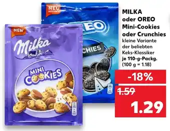 Kaufland Milka oder Oreo Mini Cookies oder Crunchies 110g Angebot