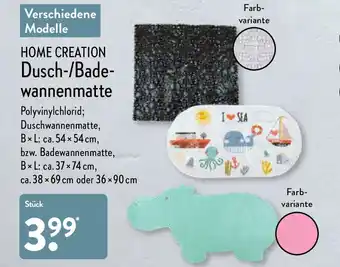 Aldi Nord Home Creation Dusch/Badewannenmatte Angebot