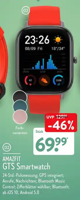 Aldi Nord Amazfit GTS Smartwatch Angebot