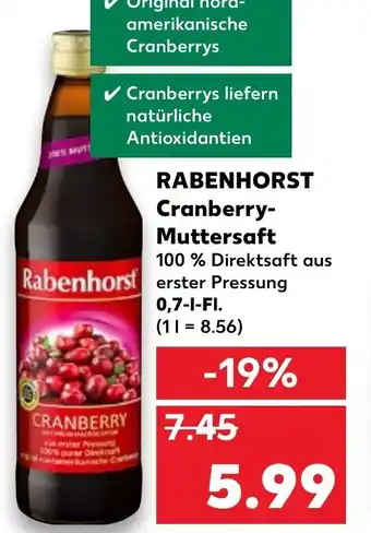 Kaufland Rabenhorst Cranberry Muttersaft 0,7L Angebot