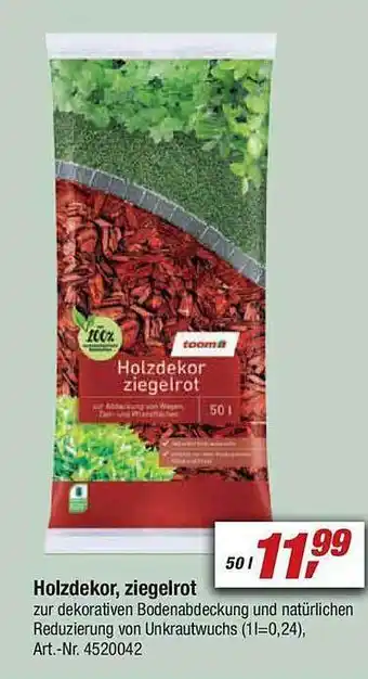 toom Baumarkt Holzdekor, ziegelrot Angebot