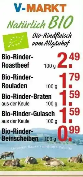 V Markt Bio-Rindfleisch vom Allgauhof 100g Angebot