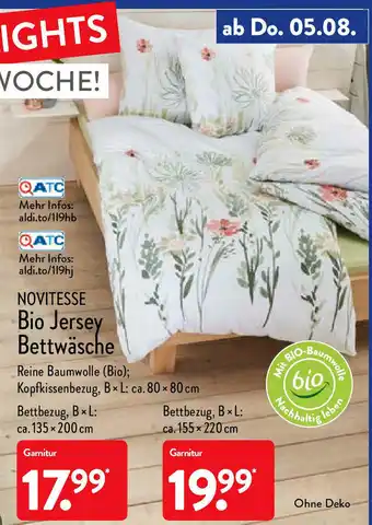 Aldi Nord Novitesse Bio Jersey Bettwäsche Angebot