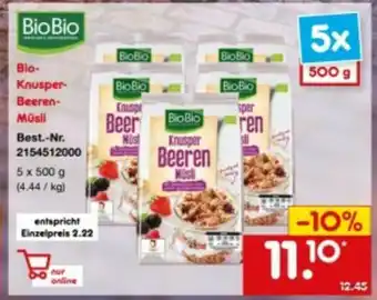 Netto Marken-Discount Bio Knusper Beeren Müsli 5x500g Angebot