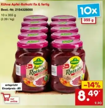 Netto Marken-Discount Kühen Apfel Rotkohl fix & fertig 10x355g Angebot