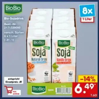 Netto Marken-Discount Bio Sojadrink 8x1L Angebot